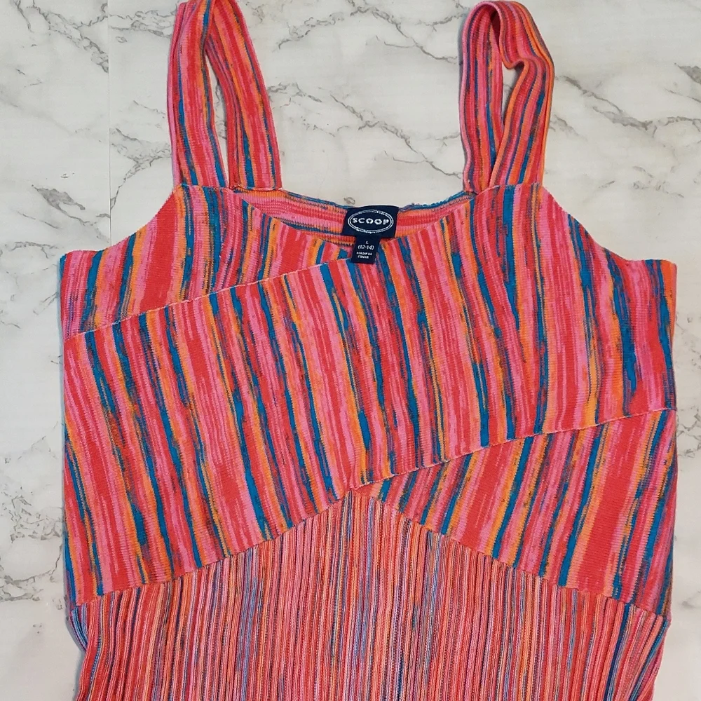 Colorful Space-dye Knit Jumper Dress, Size M - Picture 6 of 9